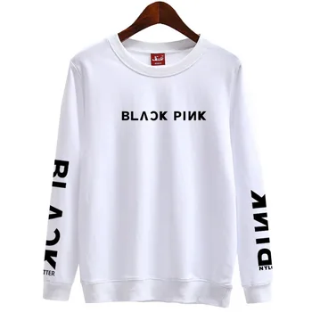 

Kpop blackpink o neck pullover thin/fleece sweatshirt for fans supportive unisex pullover hoodies lisa rose same printing hoodie