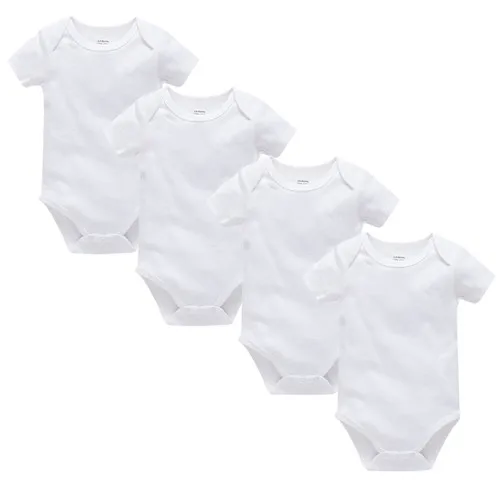 Kavkas/3 предмета, 5 шт., одежда для маленьких мальчиков и девочек, однотонные белые хлопковые комбинезоны для детей с короткими рукавами, боди для детей 0-24 месяцев, комбинезон для новорожденных - Цвет: 4HY2209