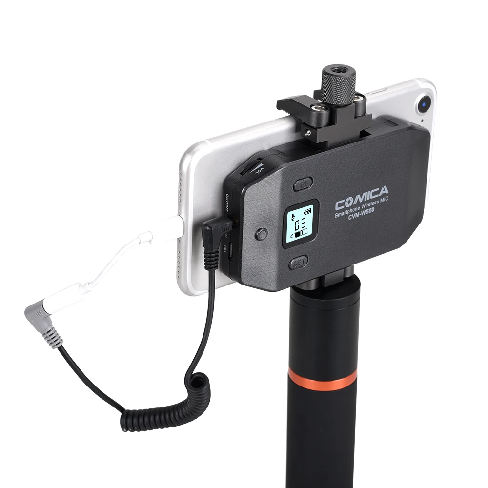 CoMica CVM WS50A Pro Микрофон для смартфона с отворотом беспроводной микрофон w Bluetooth RC Grip