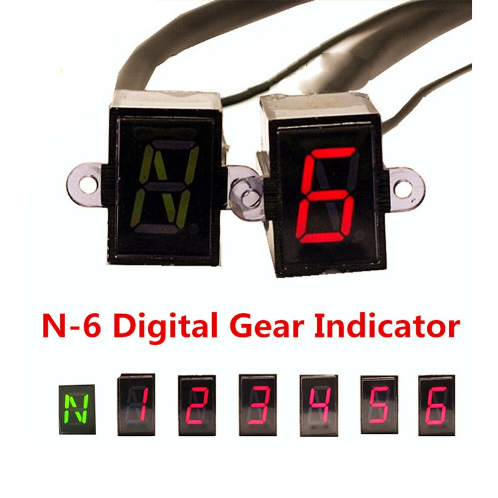 

Super 6 Speed display Universal Digital off-road Motorcycle motocross light Neutral Gear Indicator display Moto Gear Indicator