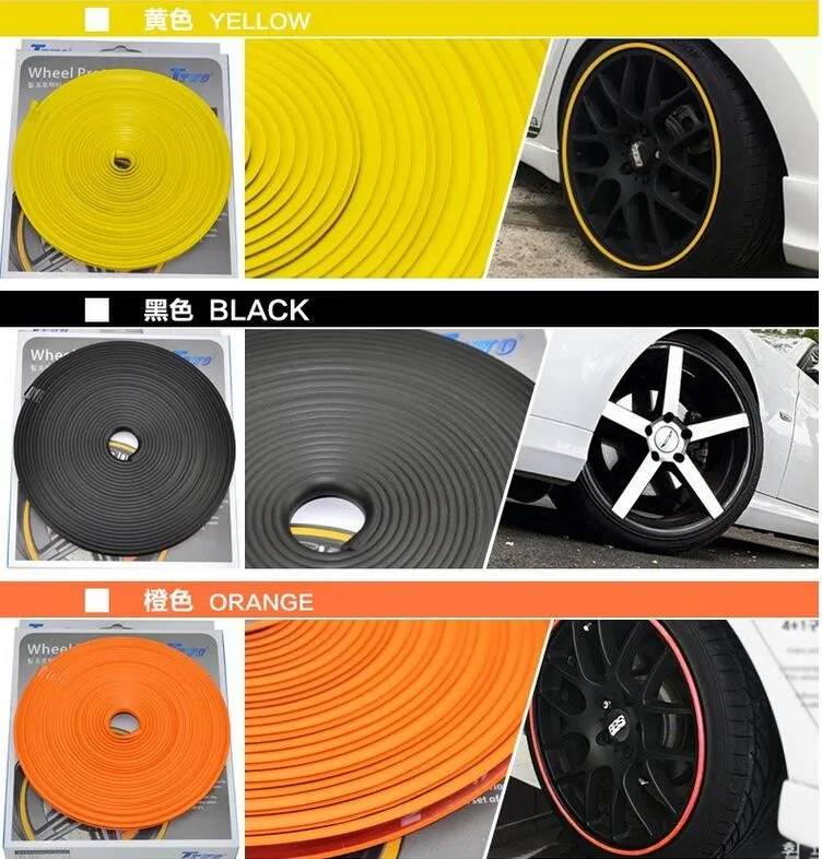 8M Car Wheel Hub Tire Protection Sticker FOR golf vw tiguan dacia