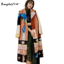 Fang Tai Fur импортная бархатная норковая шуба с отложным воротником пэчворк цветная норковая шуба женская X-Long тонкая настоящая норковая шуба