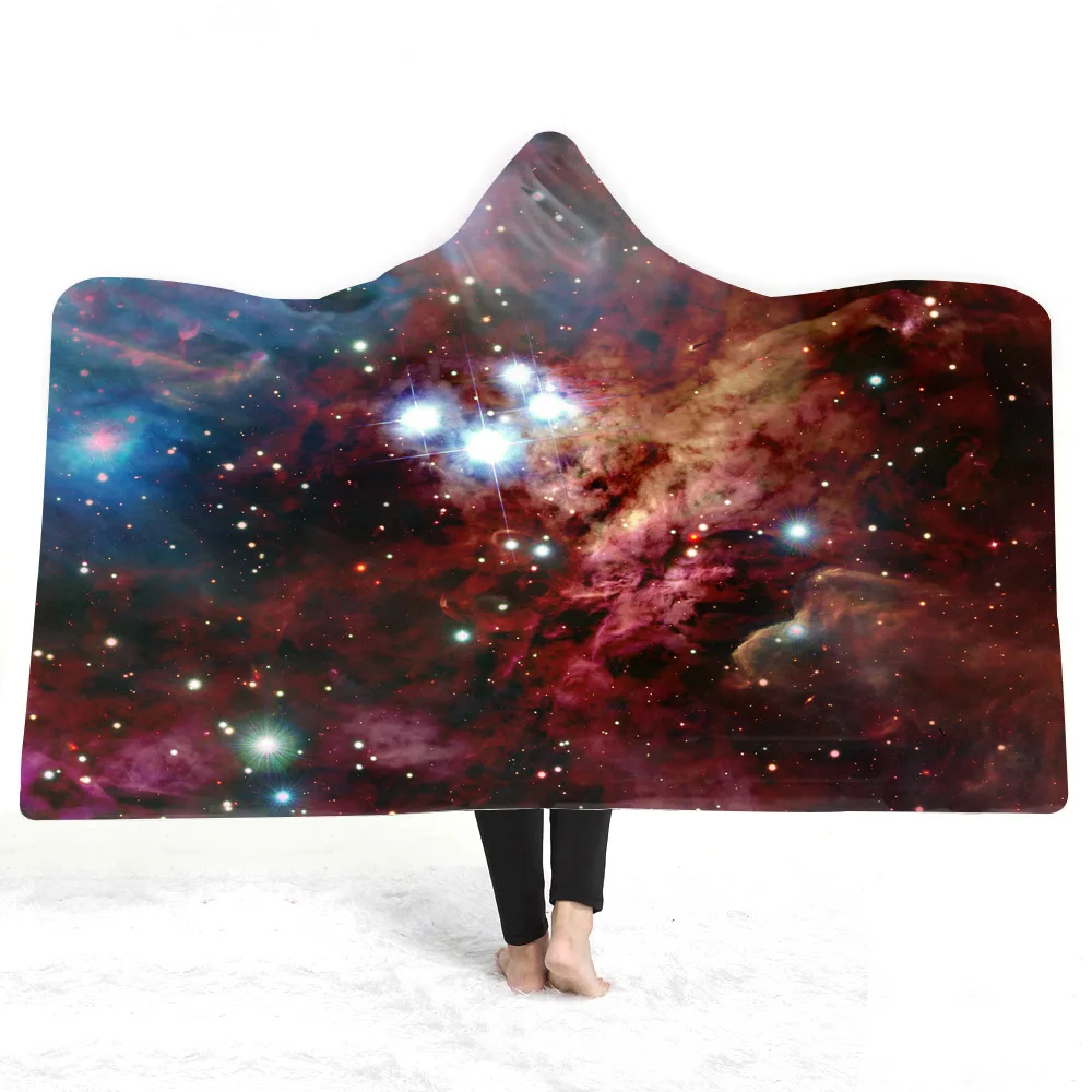 Cosmic Galaxy одеяло с капюшоном, утолщение, 3d принт, пледы, одеяло, диван/кровать/самолет, путешествия, постельные принадлежности, Прямая поставка для дома - Цвет: 10
