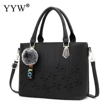 Высокое качество Винтаж для женщин сумки большой ёмкость сумка с Мех животных мяч выдалбливают Сумочка с цветочным рисунком элегантная мама хозяйственные