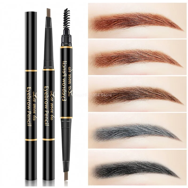 

2018 New Eyes Make Up Double Head Eye Brow Enhancer Tattoo Paint Eyebrow Tint Waterproof Black Brown Makeup Eyebrow Pencil
