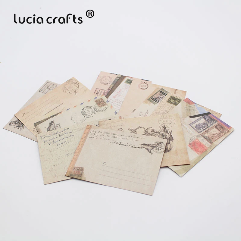 Lucia crafts(1 лот = 12 шт) 9,5*7,3 см винтажный мини-конверт Европейский стиль Скрапбукинг карта канцелярские принадлежности I0410