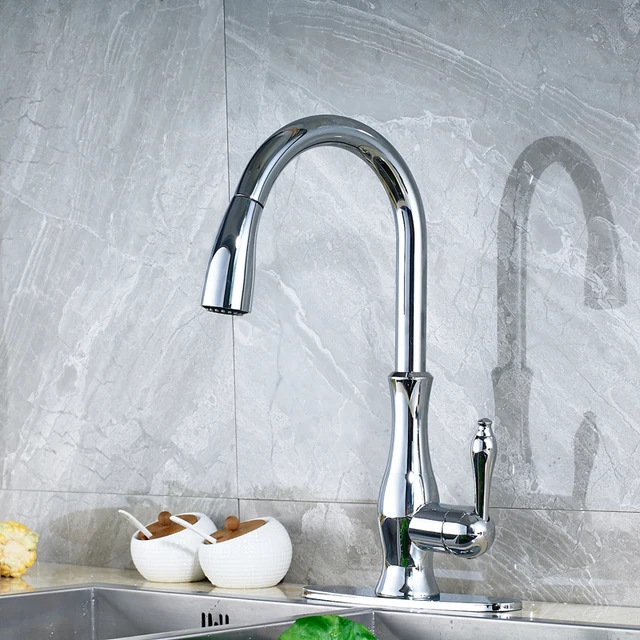 Special Offers Best Quality High-end Chrome Polished Deck Mounted Single Handle Kitchen Faucet