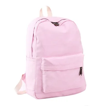 

Girls Women Canvas School Bag Travel Backpack Satchel Shoulder Bag Rucksack LOT #6 Pink