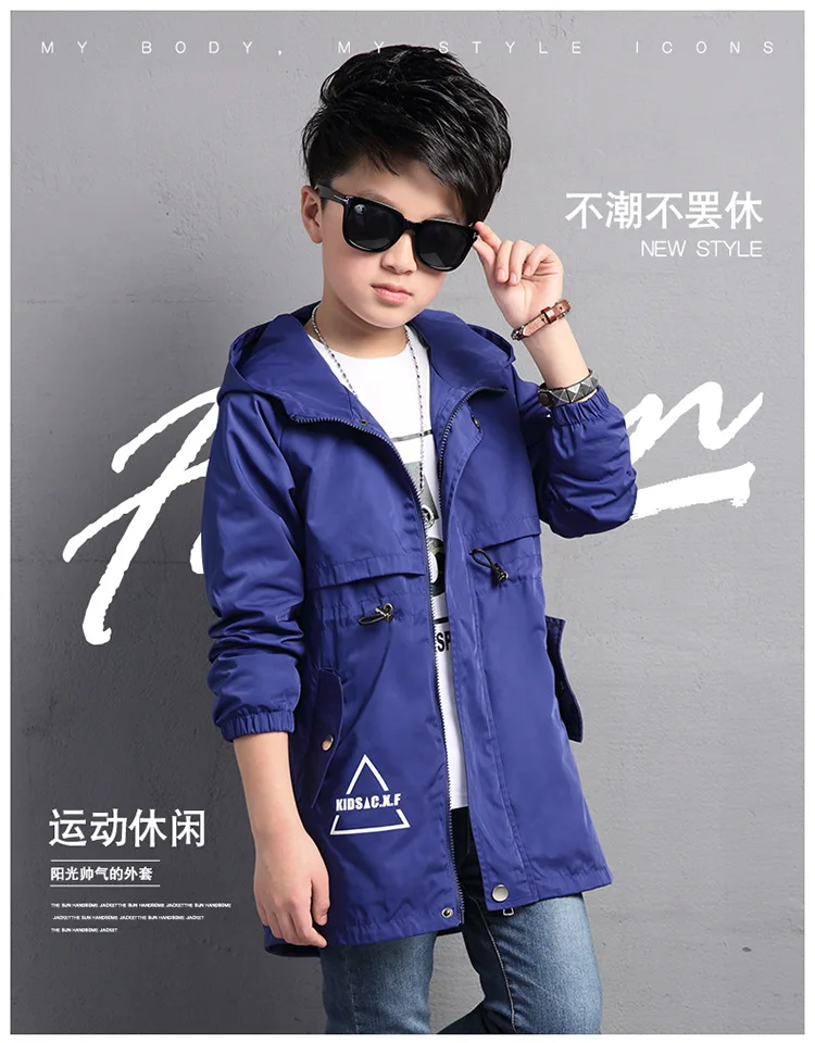 6 8 10 12 14 16 years Big Boys Windproof sport coat Jackets sportswear coat For Teenage Spring Autumn Kids Clothing Outerwear