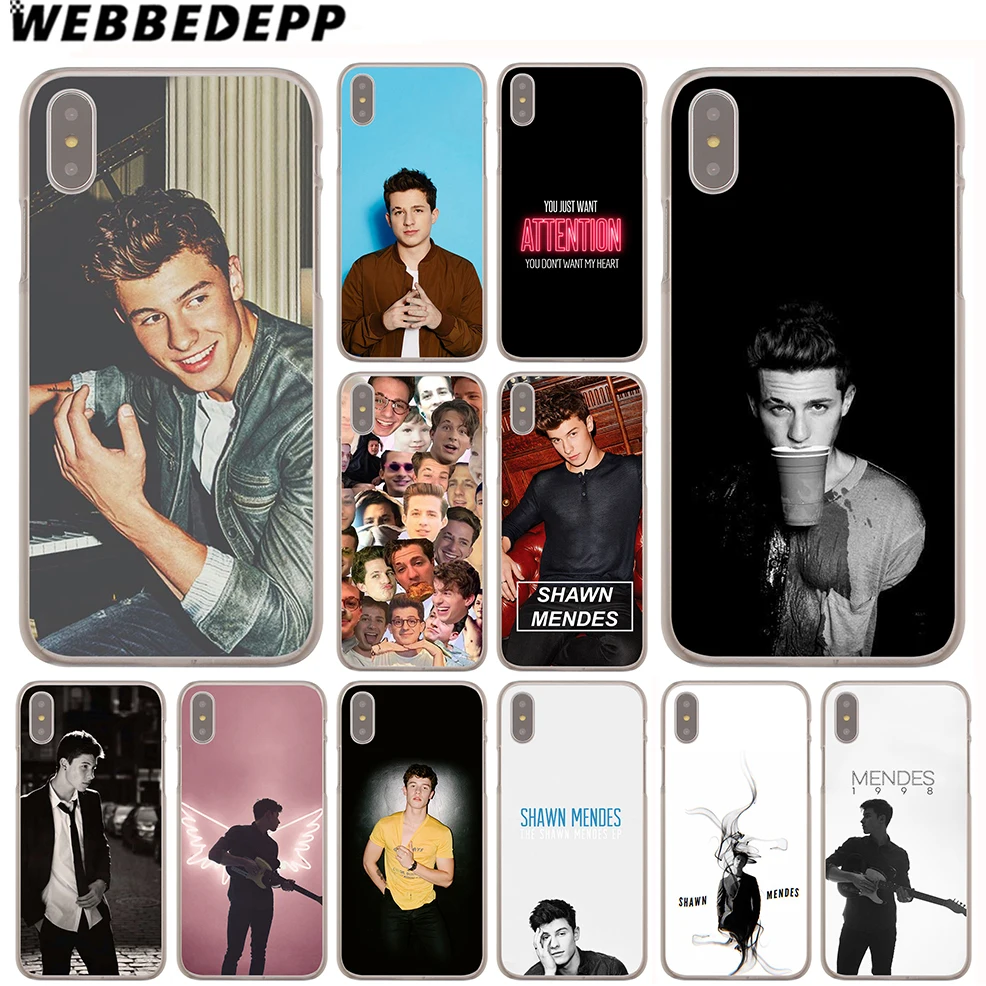 Goedkoop WEBBEDEPP Charlie Puth Shawn Mendes Case voor Apple iPhone 4 4 s 5C 5 s SE 6 6 s 7 8 Plus 10 X Xr Xs Max 6 Plus 7 Plus 8 Plus