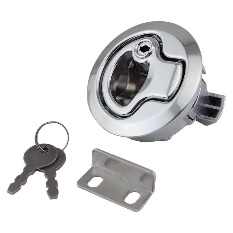 

Stainless Steel Flush Mount Hatch Flush Pull Latch Marine Lock with Key Lift Slam Latch Hardware for RV Yacht Boat Deck Hatch