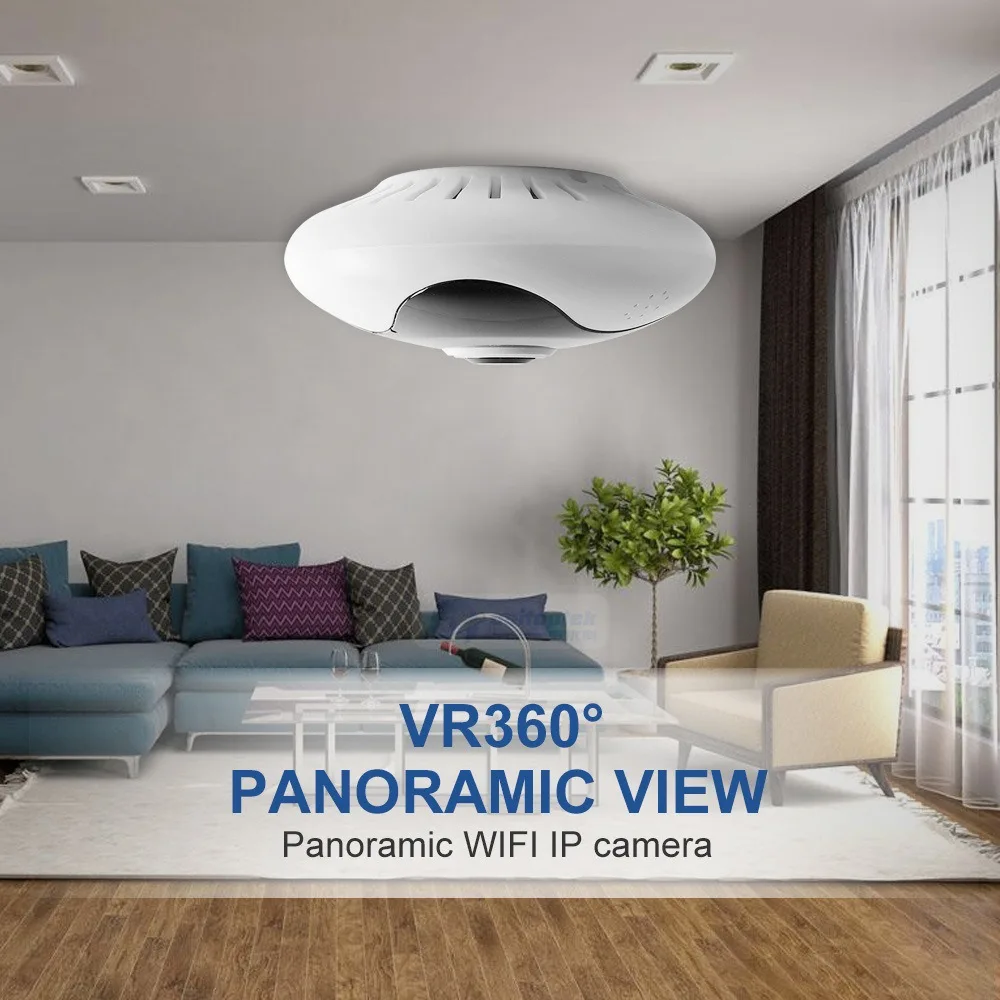 Store Home Security Panoramic WIFI Wireless Camera VR Dead angle Webcam 960P HD Surveillance font b