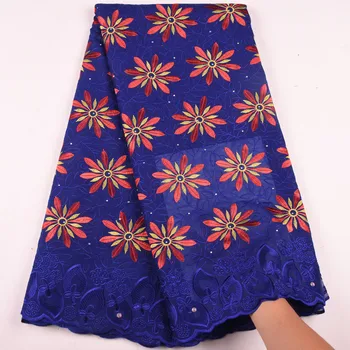 

African Lace Fabric 2019 High Quality Lace Swiss Voile Lace In Switzerland Royal Blue African Dry Lace Fabrics For Parties Y1563