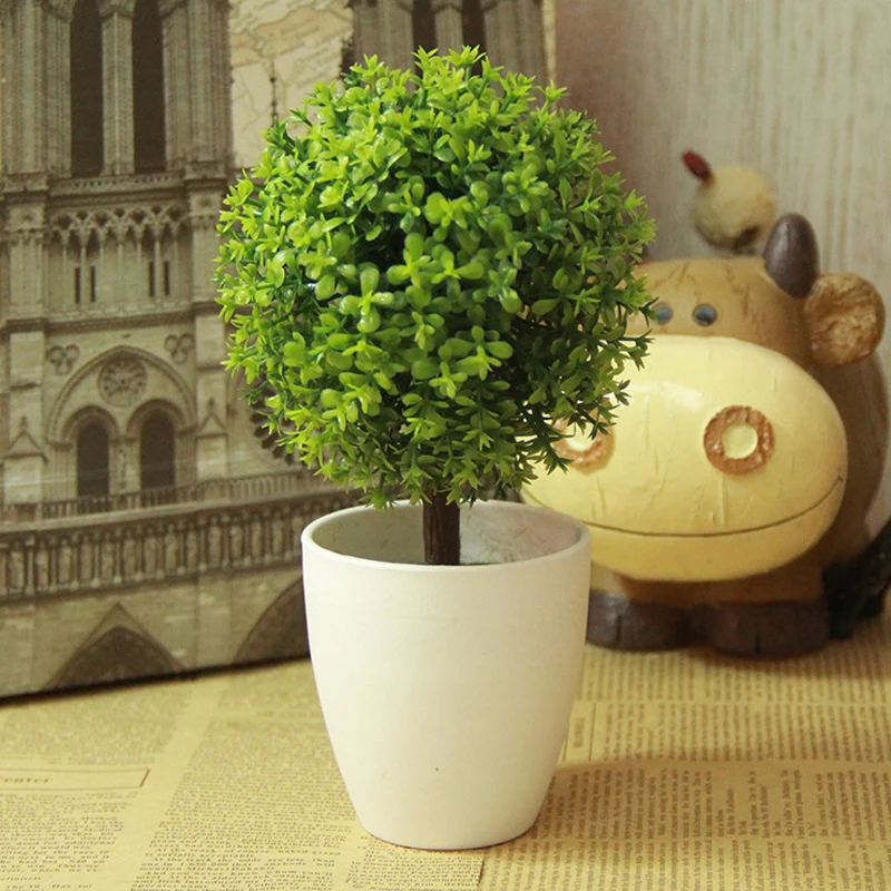 New Arrival Artificial Topiary Tree Ball Plants In Pot Colorful Fake