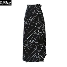 Cultiseed женская летняя юбка женская элегантная для работы в офисе длинная шифоновая юбка Новая Сексуальная Высокая Сплит юбка с поясом Faldas Mujer