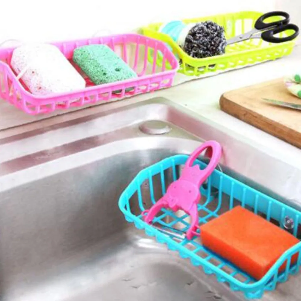 

Kitchen Drain Rack Suction Cup Sink Double Shelf Soap Sponge Kitchen Sucker Storage Tool Storage Boxes Holders Racks