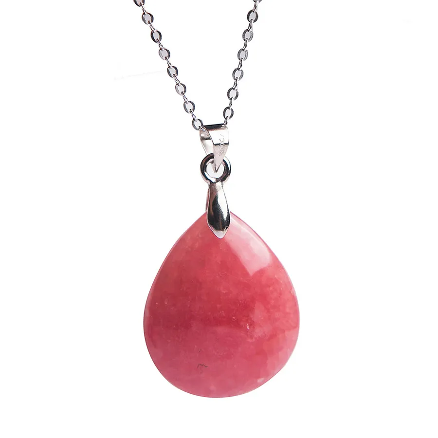 

2019 Newly Arrival Women mm Genuine Natural Rhodochrosite Gems Stone Red Waterdrop Teardrop Charms Necklace Pendant Bead