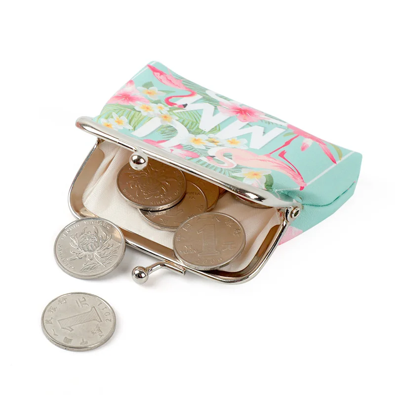 Stouge 1 قطعة الكرتون فلامنغو محفظة نسائية للعملات المعدنية محفظة المرأة صغيرة محفظة السيدات المحفظة التغيير البسيطة الطفل بو الجلود الحقيبة م...