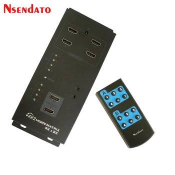 

Nsendato LKV342 Pro 4x2 HDMI Matrix Switch 4Kx2K 4 In 2 Out HDMI Splitter Adapter 4x2 With IR Remote Control HDMI Switcher