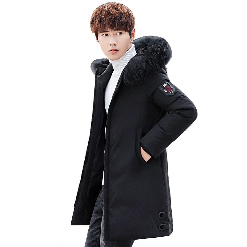 

Men Winter Jacket Korean Casual High Quality Thicken Warm 50% White Duck Down Jacket Long Winter Coat Men Parkas Plus Size 3XL