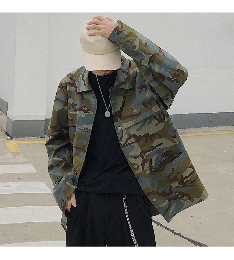 Для мужчин камуфляжная куртка брюки карго 2019 Новый s японский уличная ветровка мужская куртка милитари мода куртки камуфляжные и пальто