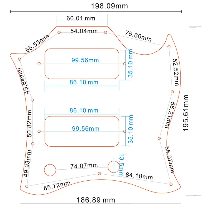 Запасные части для гитары Pleroo pickguard Gibson Standard SG Полнолицевая царапина Route P90 пикапы