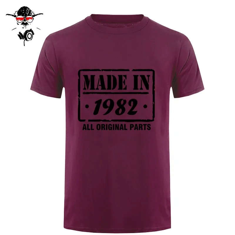 Сделано в 1982 году 36rd футболка на день рождения Мужская смешная футболка мужская одежда - Цвет: blue red