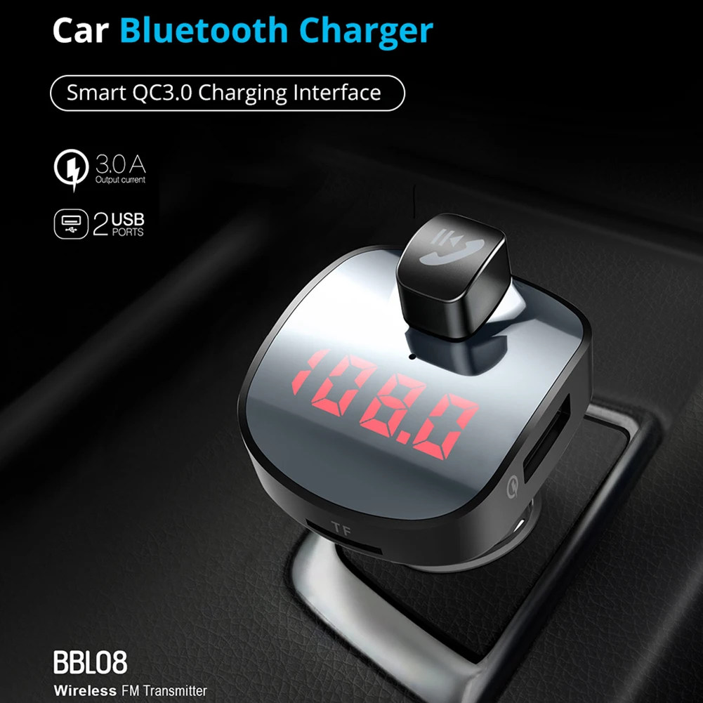 Автомобиль QC3.0 мобильный телефон зарядные устройства Bluetooth fm-передатчик