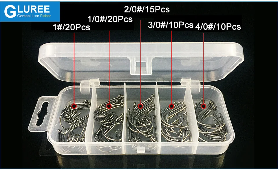GLUREE 75 шт./компл. Olecranon рыболовный крючок комплект черный никель Crank один крючок Высокоуглеродистая сталь рыболовные крючки, карповый крючок рыболовные аксессуары