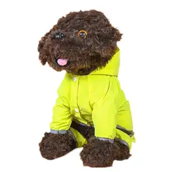 Собака плащ Водонепроницаемый легкий собака ночь отражающей куртка пончо с кнопкой XH8Z