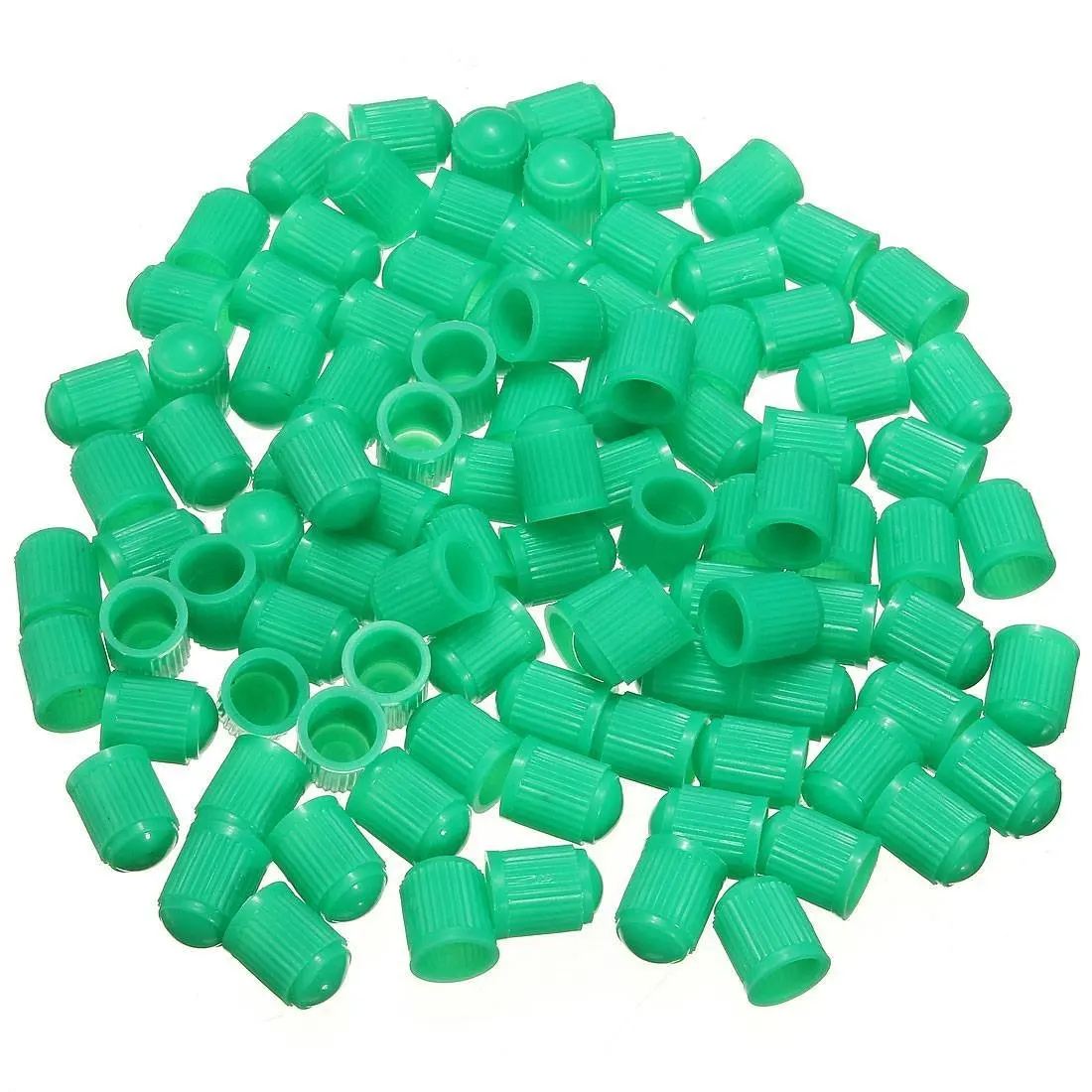 100pcs Plastic Valve Caps Tire Cap Valve Cover for Car Motorcycle green