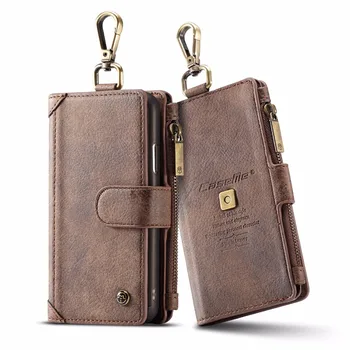 

Detachable Magnetic Leather Wallet Case For iPhone 7 8 6 6S Plus Case Hook Loop Belt Flip Card Holder For iPhone X XS Cover