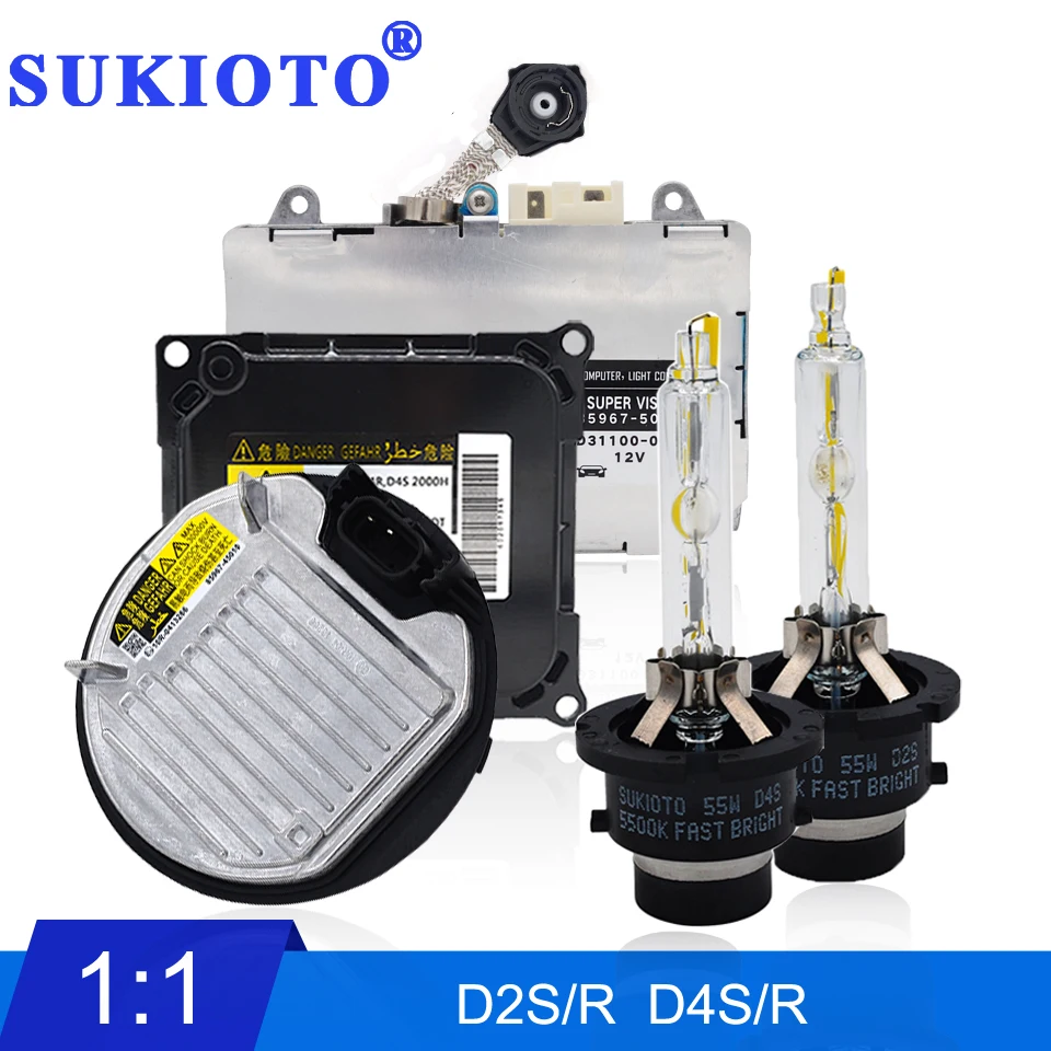 SUKIOTO ксеноновый комплект D4S 55W 5500K Быстрый Яркий d4s комплект ксенонового балласта 85967-51050 d4s для toyota lexus фары HID