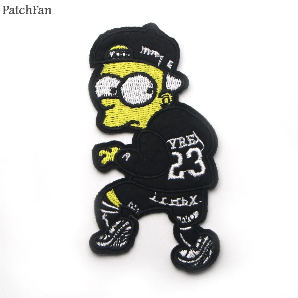

Patchfan The funny Cartoon Iron on Patches Clothing para diy Embroidered badges Sewing Applique Patchworks stickers A0819