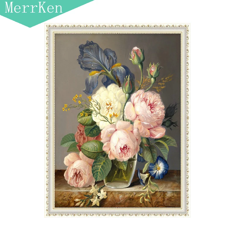 

5d Diy diamond painting canvas Delicate and charming rose resin Round diamond embroidery diamond mosaic home decor 25*30cm