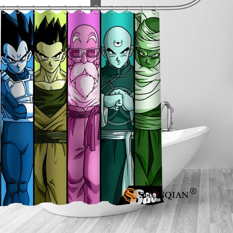 Custom Dragon Ball Hot Sale Polyester Fabric Printing Shower Curtain 12 Hooks For The Bathroom 3D Waterproof Bath Curtain - Цвет: Shower Curtain