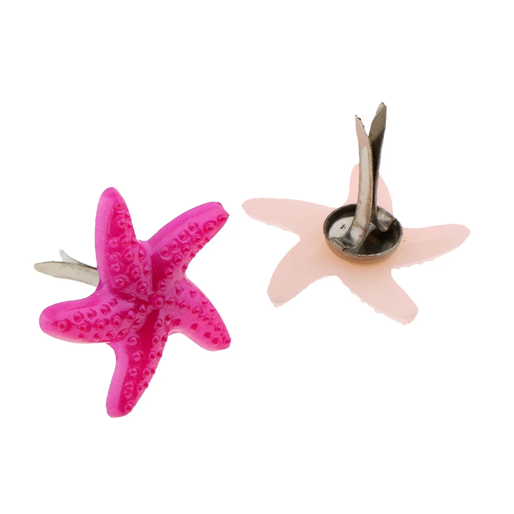 50x 19mm Starfish Shape Metal Brads Paper Fasteners for DIY Office Scrapbooking Embellishment Crafts Clothes Spikes Decor Brads