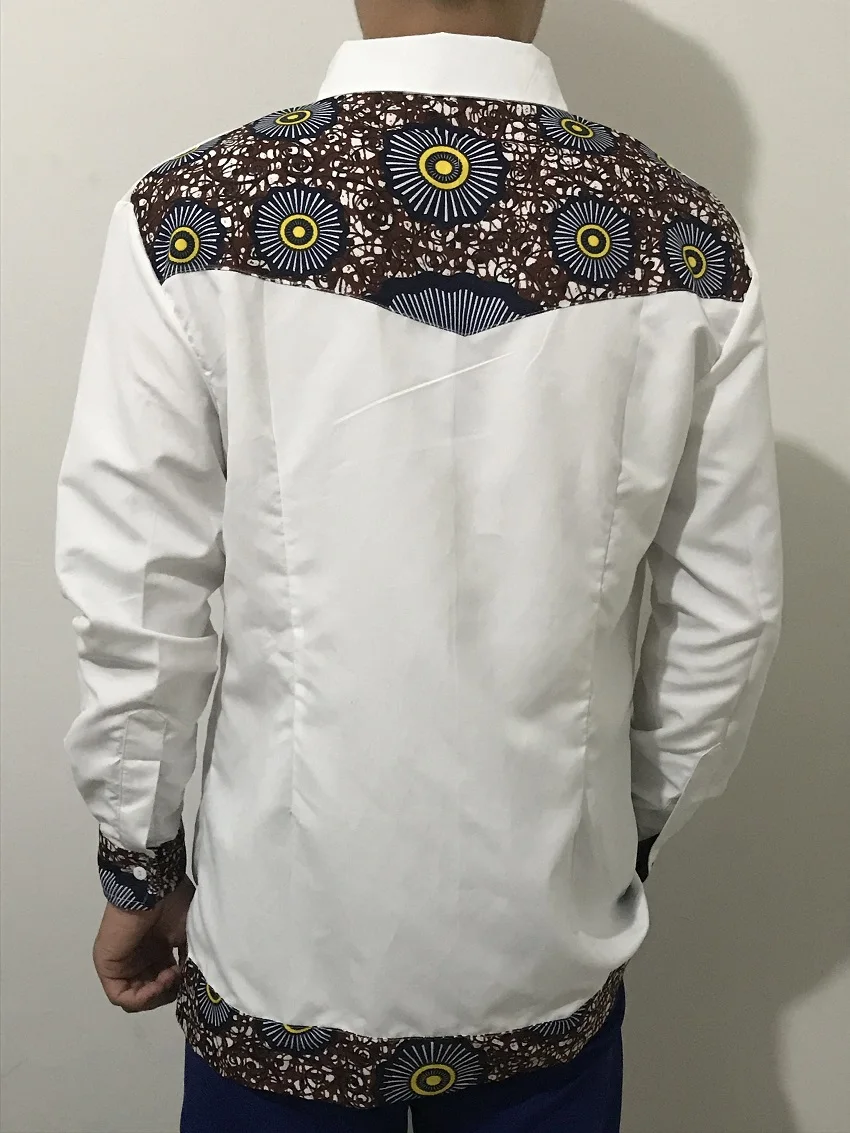 Us 2459 27 Offafrican Mens Clothing Custom Made Dashiki Shirts African Print Fashion Patchwork Shirt Men Long Sleeve Top In Africa Clothing From