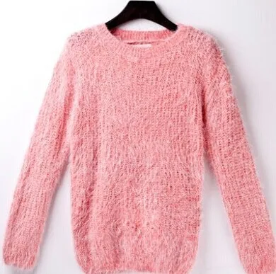 Пуловеры Обычный полный осенний Свободный пуловер с круглым вырезом с длинным рукавом джемпер женский свитер осенний кардиган вязаный Топ - Цвет: 1