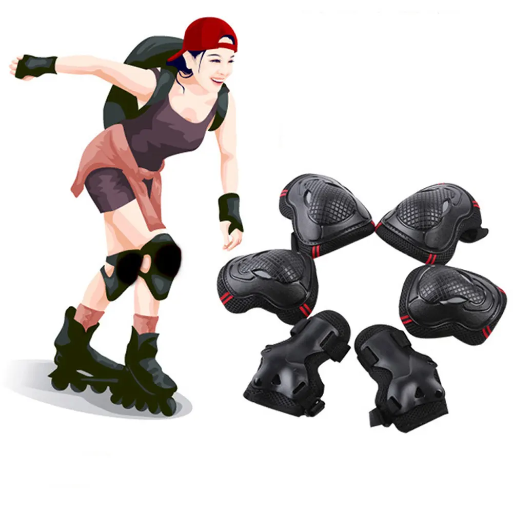 

6pcs/set Adult Sports Elbow Pads Safety Knee Wrist Protector Kneecap Protection For Scooter Cycling Roller Skating Kneecap