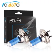 2 шт. фар автомобиля лампа H7 100 W 12 V Галогенные лампы 5000 K белого кварца Стекло автомобиля Габаритные огни DRL Авто налобный фонарь