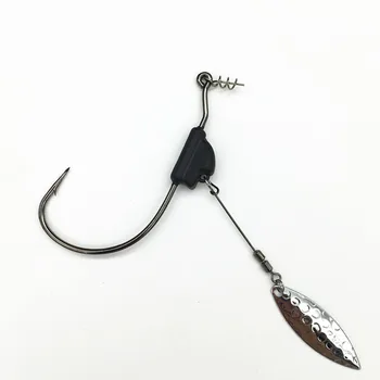 

10Pcs*Crank Hook With the Lead Sinker Metal Spoon Sequins Weight Lead Lure Spinner Soft Maggot Worm Hooks