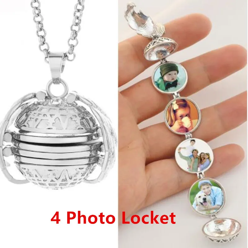 

Fashion 22mm Photo Box Necklace Memory Floating Locket Necklace Angel Wings Flash Image Cage Pendant Chain Necklace Love Gift