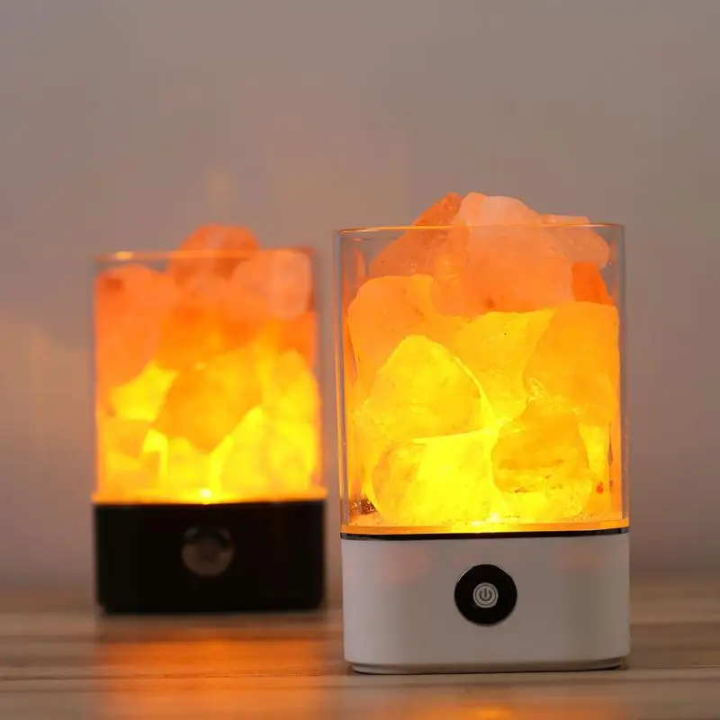 

New Arrival USB Power Supply Natural Himalayan Salt Lamp Unique Crystal Salts Night Light Home Bedroom Lighting Decor Crafts
