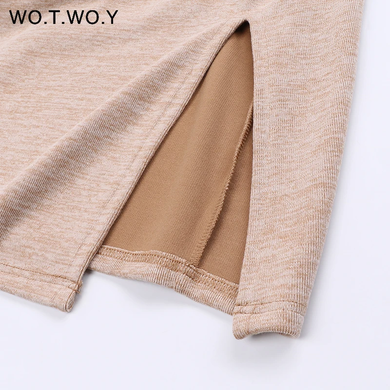 Женское свободное платье с рукавом до локтя WOTWOY Повседневное трикотажное