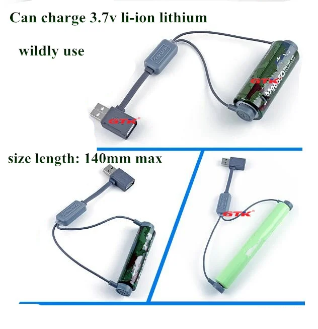 Magnetic attraction 3.7V lithium Li-ion universal charger 5v USB cable 18650 26650 16340 14500 10440 18500 Battery Charger free (2)