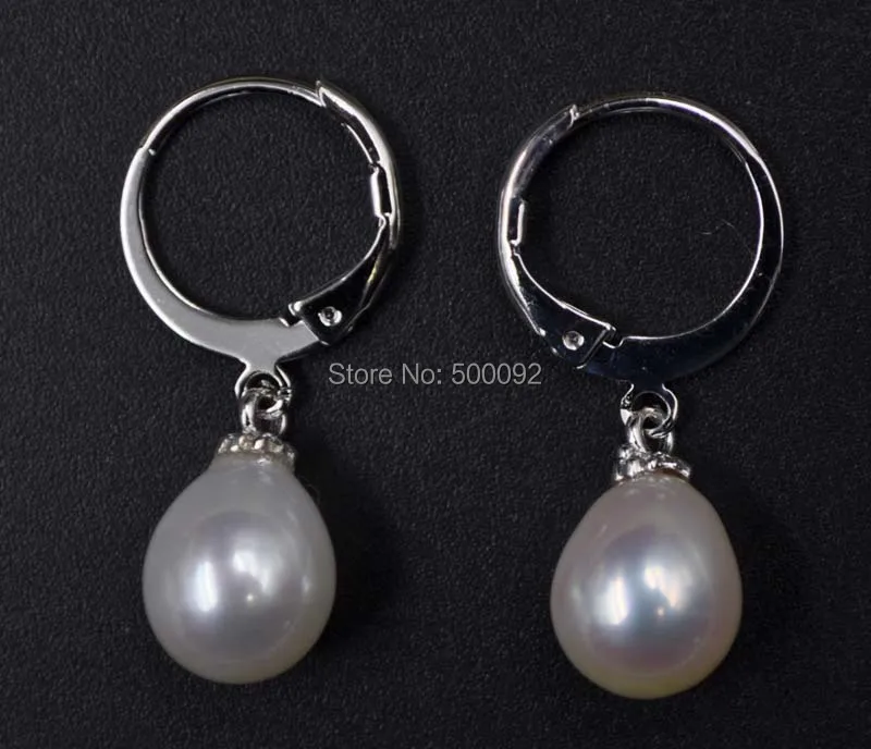 

8mm drop freshwater pearl dangle earring circle clasp free shipping