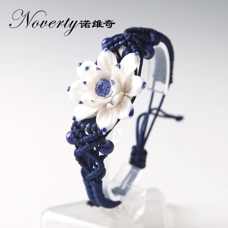 

2019 New Fashion Knitted Flower Ceramic Bracelets for Women Girls Lovers Gifts