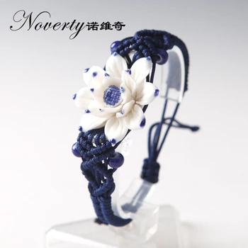 

2019 New Fashion Knitted Flower Ceramic Bracelets for Women Girls Lovers Gifts