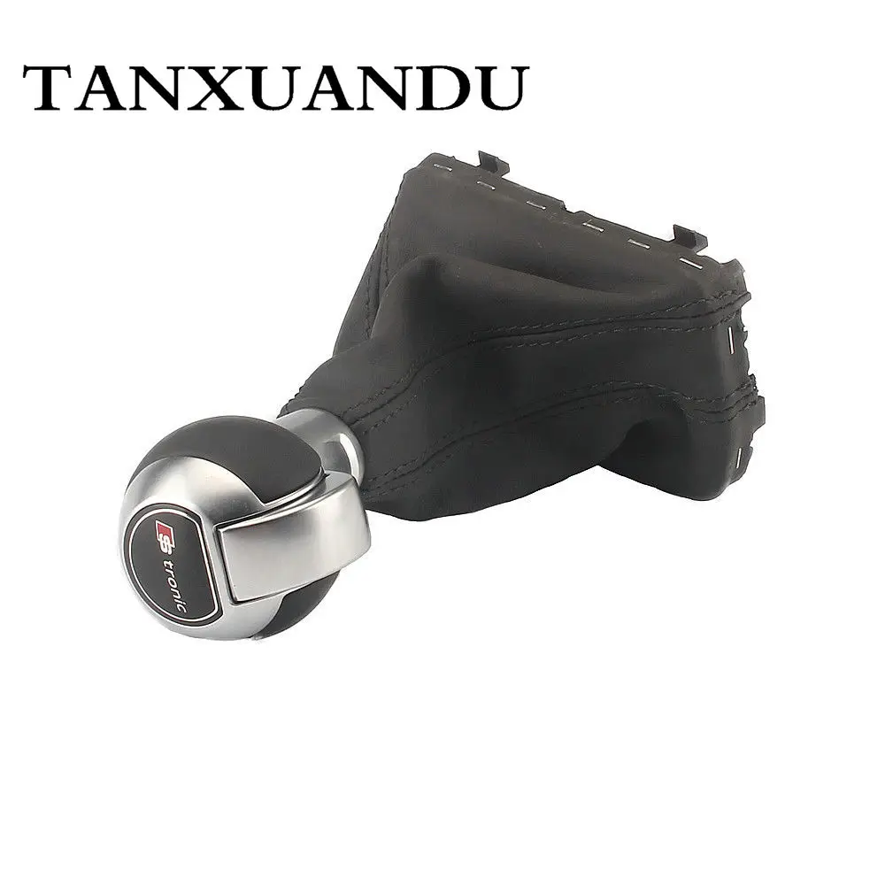 

Upgrade Sporty Gear Shift Handball Leather Automatic DSG S-Tronic Style Boot w/Knob For VW Golf Jetta AUDI A4 A6 Q3 Q5 8U1713139